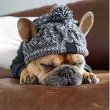 Cable Knit Hat With Braided Rope Ties and Tassels Will Keep Your Fur Baby The Talk Of The Town.