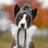 Cable Knit Hat With Braided Rope Ties and Tassels Will Keep Your Fur Baby The Talk Of The Town.