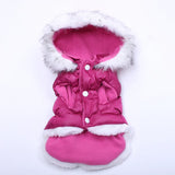 Deluxe Puffer Coat with Faux Fur Trim and Polar Fleece Lining. So chic and comes in 4 colors. You fur baby will be so cozy in this fancy jacket.