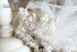 Haute Couture-Luxurious Faux Diamond Crown Tiara With Veil.