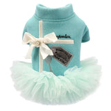 Designer Style Puppy Love Dress. Spring and Summer Tutu Dress. Secure Front Snap Closure With Ribbon and Faux Pearl Embellishment.