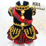 Haute Couture-Scottish Plaid Kilt Made In The Royal Style With Velvet Uniform, Specialty Tuxedo Suit