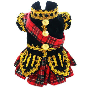 Haute Couture-Scottish Plaid Kilt Made In The Royal Style With Velvet Uniform, Specialty Tuxedo Suit