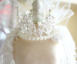 Haute Couture-Luxurious Faux Diamond Crown Tiara With Veil.