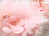 Haute Couture Handmade Princess Dress, Trimmed In Luxurious Feathers And Lace, Flower Appliques and More.