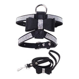Shiny Rhinestone Bow Harness and Leash Combo. Walk Your Fur Baby In High Style With This Matching Set.