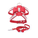 Shiny Rhinestone Bow Harness and Leash Combo. Walk Your Fur Baby In High Style With This Matching Set.