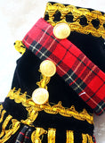 Haute Couture-Scottish Plaid Kilt Made In The Royal Style With Velvet Uniform, Specialty Tuxedo Suit