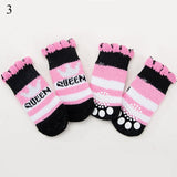 4pcs Warm Soft Knit Puppy Socks. Anti Slip Socks That Will Keep Your Pet's Feet Warm and Protect Sensitive Paws. Multiple Colors