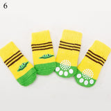 4pcs Warm Soft Knit Puppy Socks. Anti Slip Socks That Will Keep Your Pet's Feet Warm and Protect Sensitive Paws. Multiple Colors