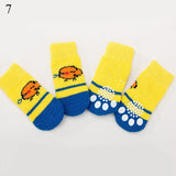 4pcs Warm Soft Knit Puppy Socks. Anti Slip Socks That Will Keep Your Pet's Feet Warm and Protect Sensitive Paws. Multiple Colors