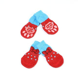 4pcs Warm Soft Knit Puppy Socks. Anti Slip Socks That Will Keep Your Pet's Feet Warm and Protect Sensitive Paws. Multiple Colors