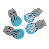 4pcs Warm Soft Knit Puppy Socks. Anti Slip Socks That Will Keep Your Pet's Feet Warm and Protect Sensitive Paws. Multiple Colors