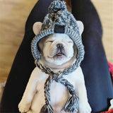 Cable Knit Hat With Braided Rope Ties and Tassels Will Keep Your Fur Baby The Talk Of The Town.