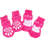 4pcs Warm Soft Knit Puppy Socks. Anti Slip Socks That Will Keep Your Pet's Feet Warm and Protect Sensitive Paws. Multiple Colors